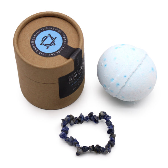 Sodalite Gem Bracelet in Bath Bomb gift set