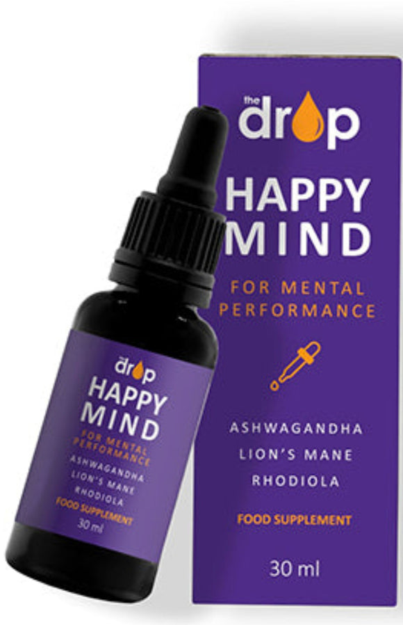 HAPPY MIND DROPS with Ashwaganda, Rhodiola & Lions Mane  - reduce stress, improve mood naturally ( 3000+ HAPPY customers)