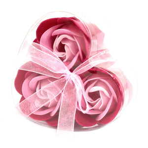Soap Flower Heart Box - Pink Roses