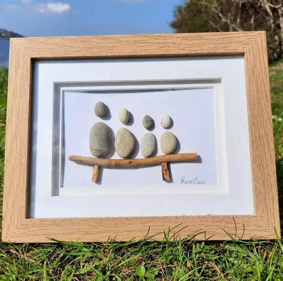 Family Time Pebble Art by Rowan Ocean